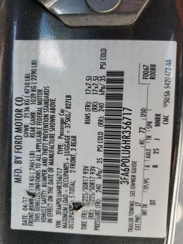 VIN 3FA6P0LU6HR356717 2017 Ford Fusion, Se Hybrid no.12