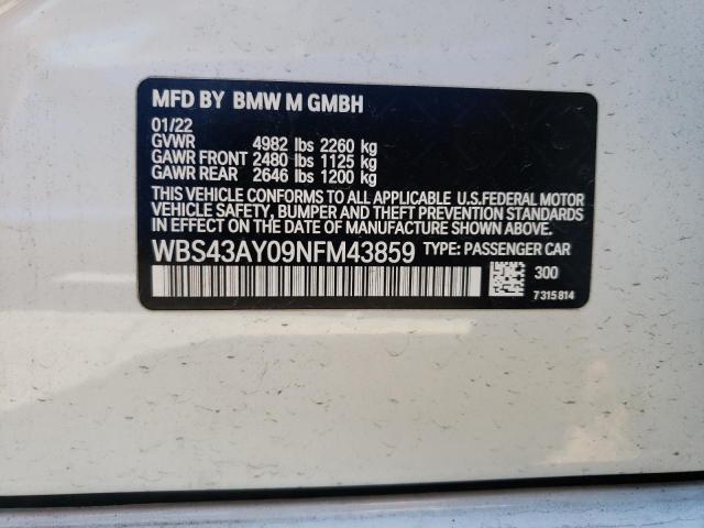 2022 BMW M3 COMPETI - WBS43AY09NFM43859