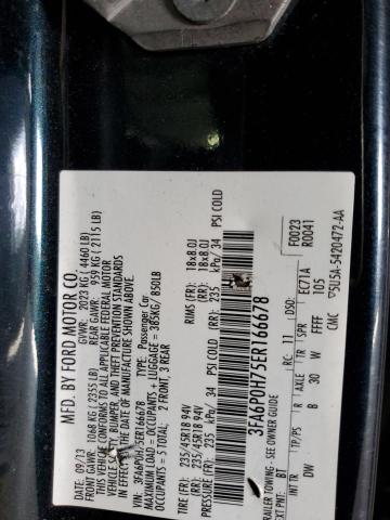 VIN 3FA6P0H75ER166678 2014 Ford Fusion, SE no.12