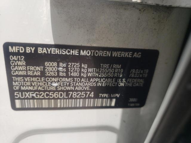 VIN 5UXFG2C56DL782574 2013 BMW X6, Xdrive35I no.12