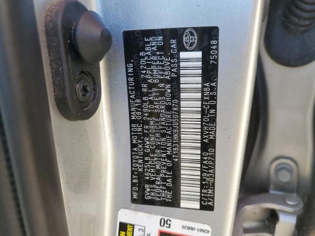 VIN 4T1B31HK9JU507870 2018 Toyota Camry, LE no.12