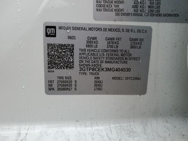 2021 GMC SIERRA C15 - 3GTP8CEK3MG404530