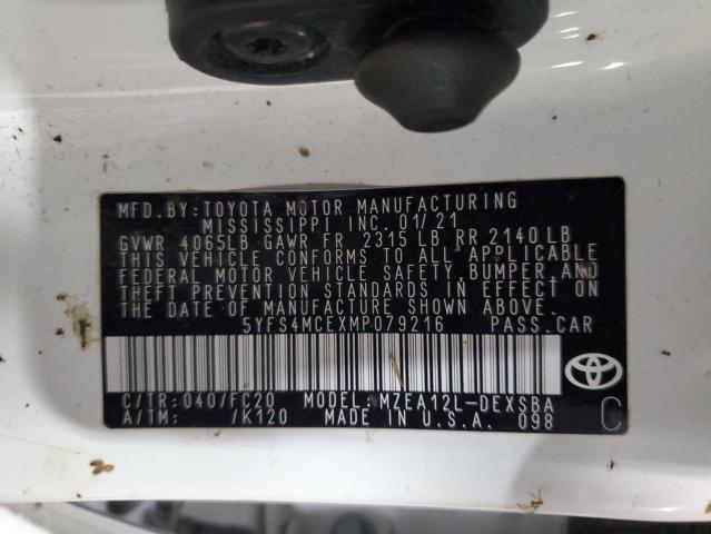2021 TOYOTA COROLLA SE - 5YFS4MCEXMP079216