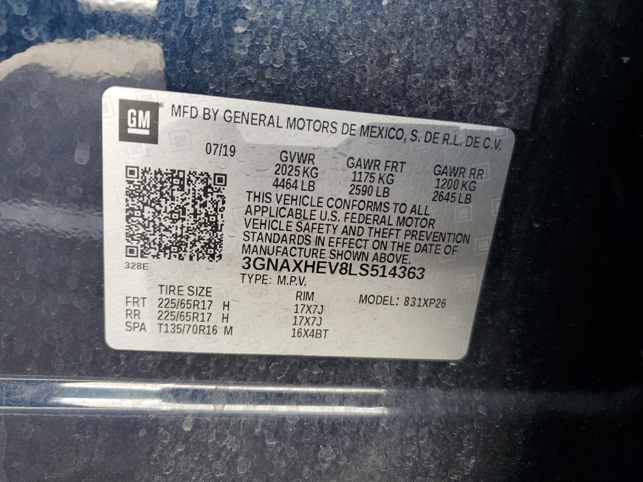 Lot #2976410997 2020 CHEVROLET EQUINOX LS