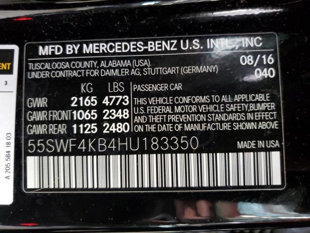 VIN 55SWF4KB4HU183350 2017 Mercedes-Benz C-Class, 3... no.12