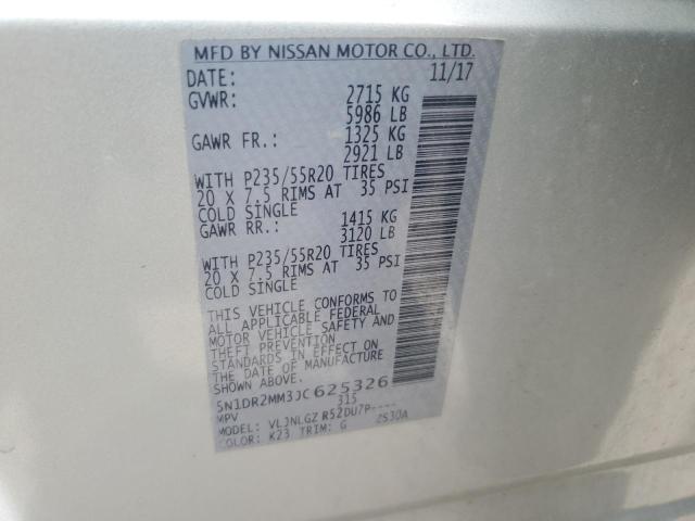 2018 NISSAN PATHFINDER - 5N1DR2MM3JC625326