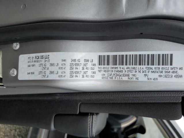 2016 JEEP CHEROKEE L - 1C4PJMCB4GW183006