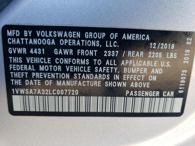 2020 VOLKSWAGEN PASSAT SE - 1VWSA7A32LC007720