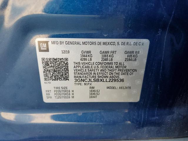 2020 CHEVROLET TRAX 1LT - 3GNCJLSBXLL229536