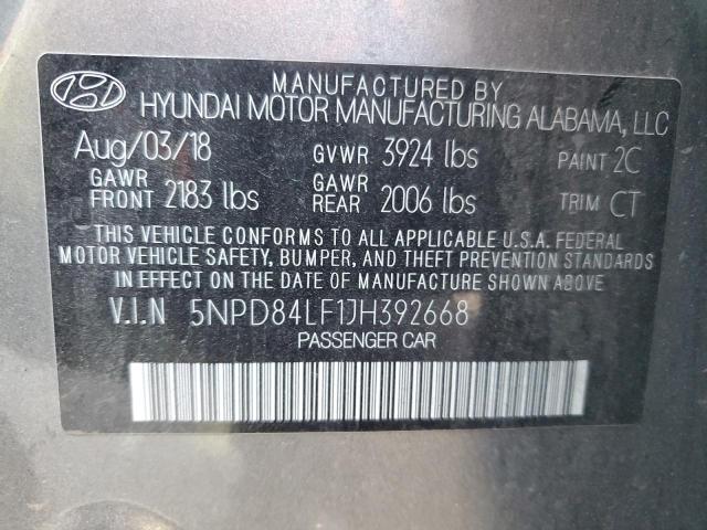 VIN 5NPD84LF1JH392668 2018 Hyundai Elantra, Sel no.13