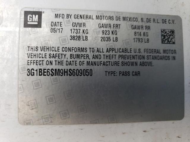 2017 CHEVROLET CRUZE LT - 3G1BE6SM9HS609050
