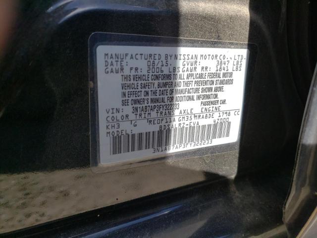 VIN 3N1AB7AP3FY322233 2015 Nissan Sentra, S no.12