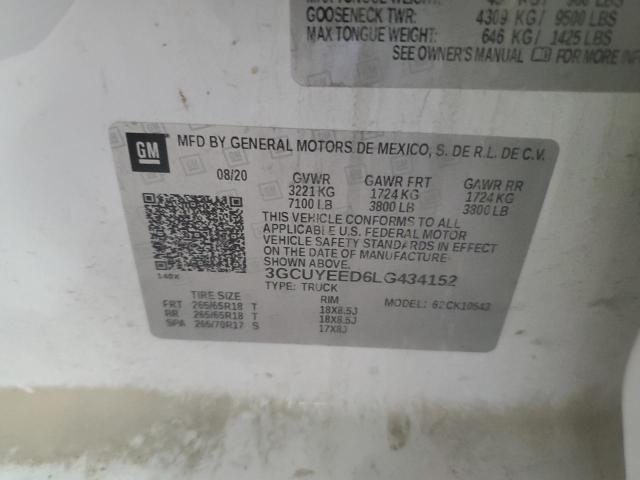 2020 CHEVROLET 1500 - 3GCUYEED6LG434152