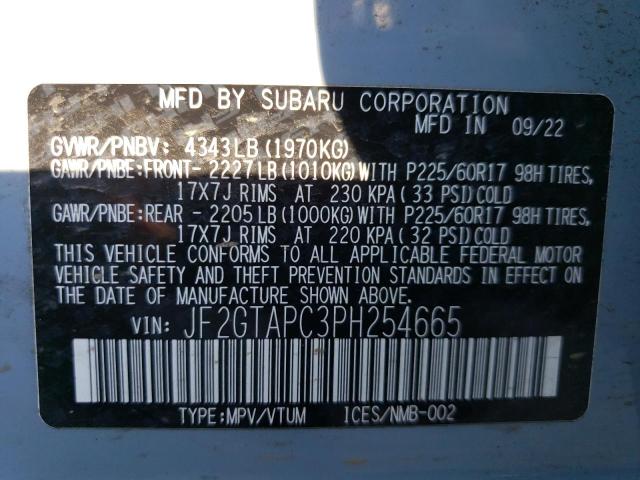2023 SUBARU CROSSTREK - JF2GTAPC3PH254665
