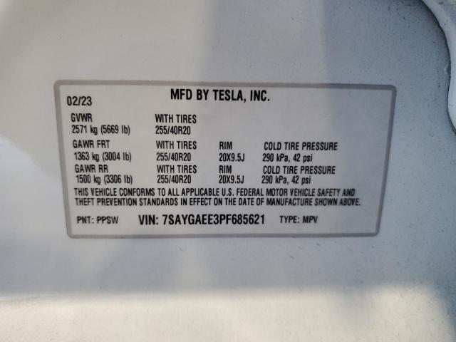 VIN 7SAYGAEE3PF685621 2023 TESLA MODEL Y no.14