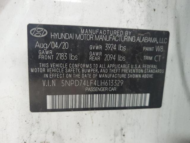 2020 HYUNDAI ELANTRA SE 5NPD74LF4LH613329