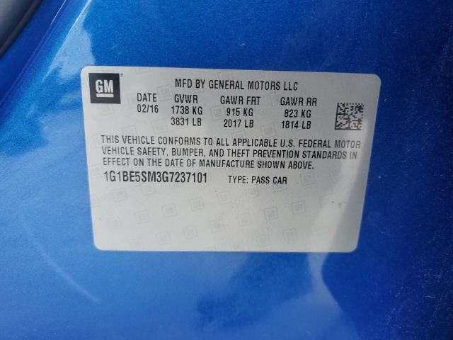 2016 CHEVROLET CRUZE LT - 1G1BE5SM3G7237101