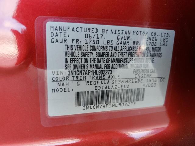 2017 NISSAN VERSA S - 3N1CN7AP1HL902273