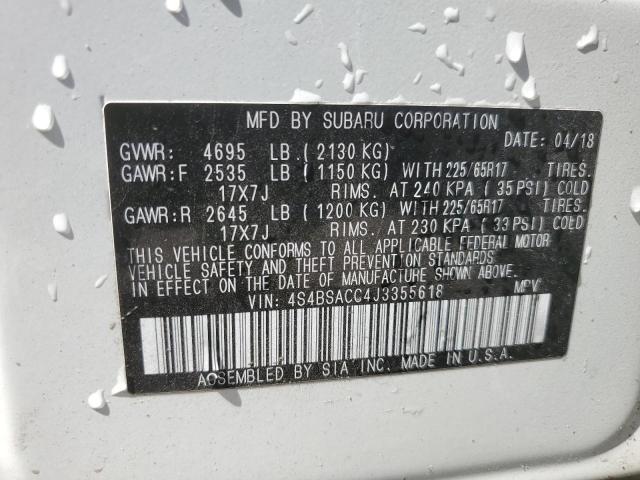 2018 SUBARU OUTBACK 2. - 4S4BSACC4J3355618