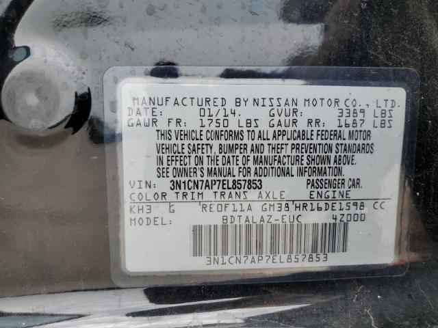 VIN 3N1CN7AP7EL857853 2014 Nissan Versa, S no.12