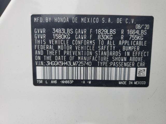 2020 HONDA FIT LX - 3HGGK5H43LM725740