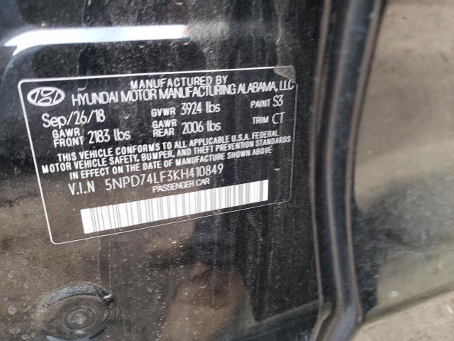 2019 HYUNDAI ELANTRA SE - 5NPD74LF3KH410849