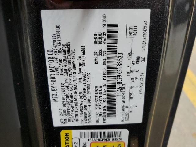 2019 FORD MUSTANG GT - 1FA6P8CF9K5188520
