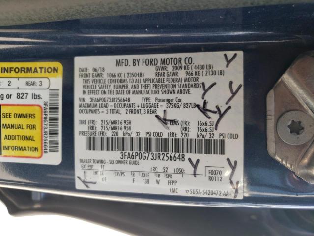 VIN 3FA6P0G73JR256648 2018 Ford Fusion, S no.12