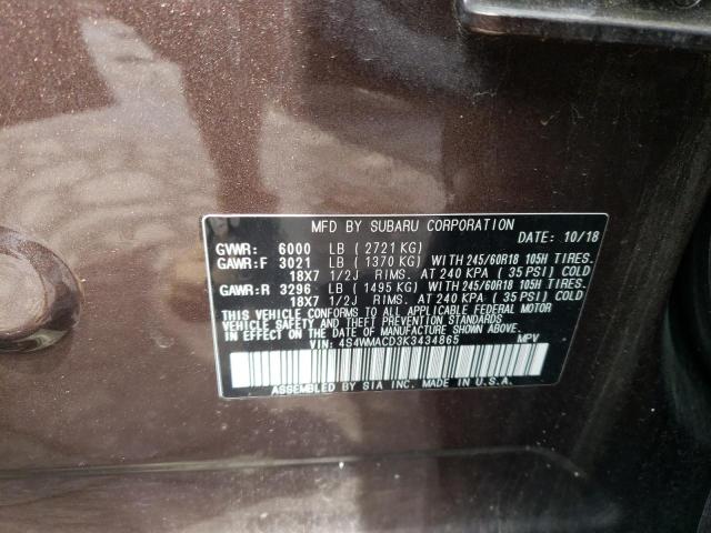 2019 SUBARU ASCENT PRE - 4S4WMACD3K3434865