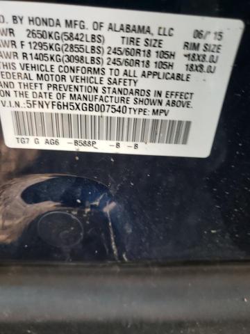 2016 HONDA PILOT EXL - 5FNYF6H5XGB007540
