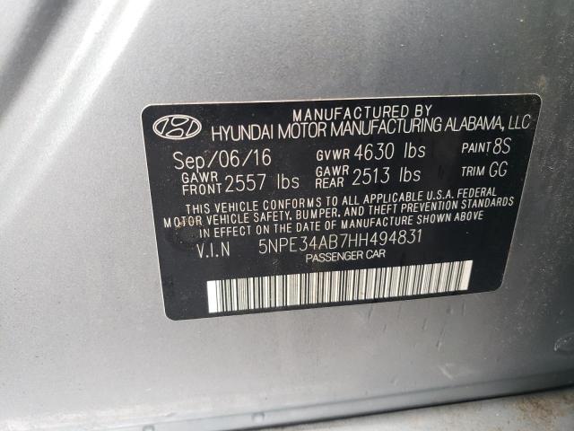 VIN 5NPE34AB7HH494831 2017 Hyundai Sonata, Sport no.12