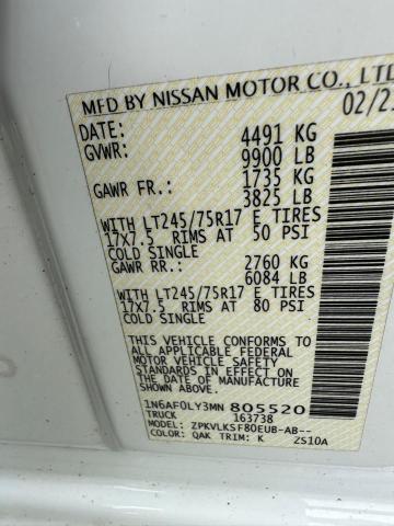 2021 NISSAN NV 2500 SV - 1N6AF0LY3MN805520