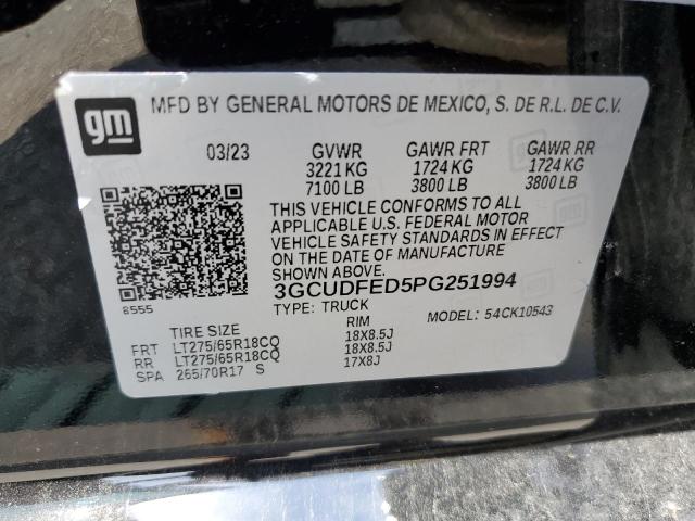 2023 CHEVROLET SILVERADO2 3GCUDFED5PG251994