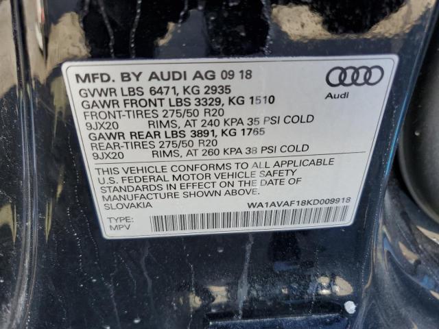 VIN WA1AVAF18KD009918 2019 AUDI Q8 no.12