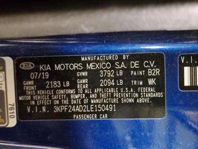 VIN 3KPF24AD2LE150491 2020 KIA Forte, FE no.12