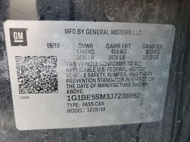 2018 CHEVROLET CRUZE LT - 1G1BE5SM3J7238952