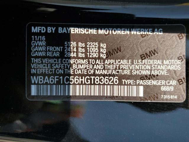 VIN WBA6F1C56HGT83626 2017 BMW 6 SERIES no.12