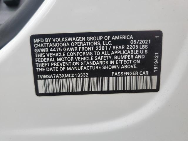2021 VOLKSWAGEN PASSAT SE - 1VWSA7A3XMC013332