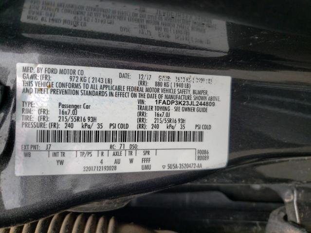 2018 FORD FOCUS SE - 1FADP3K23JL244809