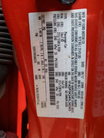 2017 FORD FOCUS SE - 1FADP3K24HL342905