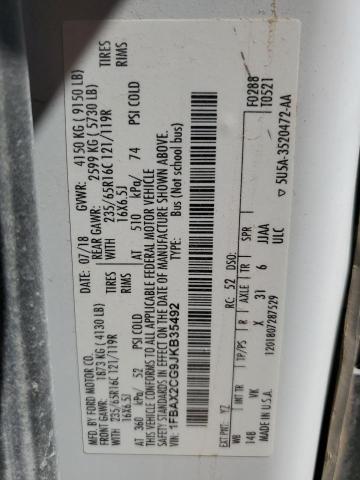 2018 FORD TRANSIT T- - 1FBAX2CG9JKB35492