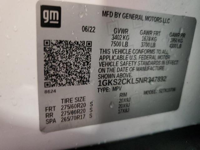 2022 GMC YUKON AT4 1GKS2CKL5NR347892