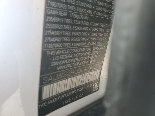 2020 LAND ROVER RANGE ROVE - SALWS2RU9LA748212