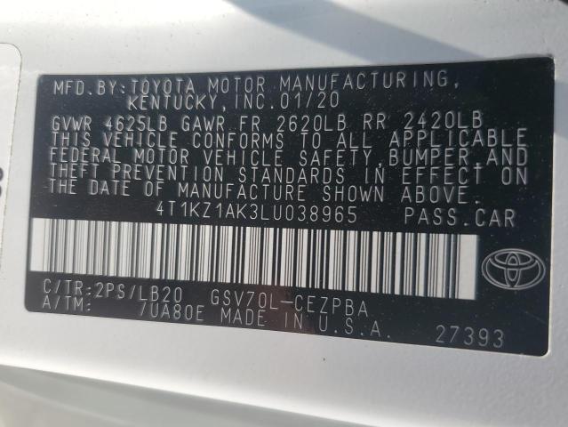 2020 TOYOTA CAMRY TRD - 4T1KZ1AK3LU038965