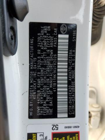 2019 TOYOTA CAMRY L - 4T1B11HK1KU782026