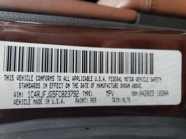 2015 JEEP GRAND CHER - 1C4RJFJG5FC823792