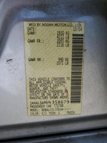 2015 NISSAN ALTIMA 2.5 - 1N4AL3AP6FN358679