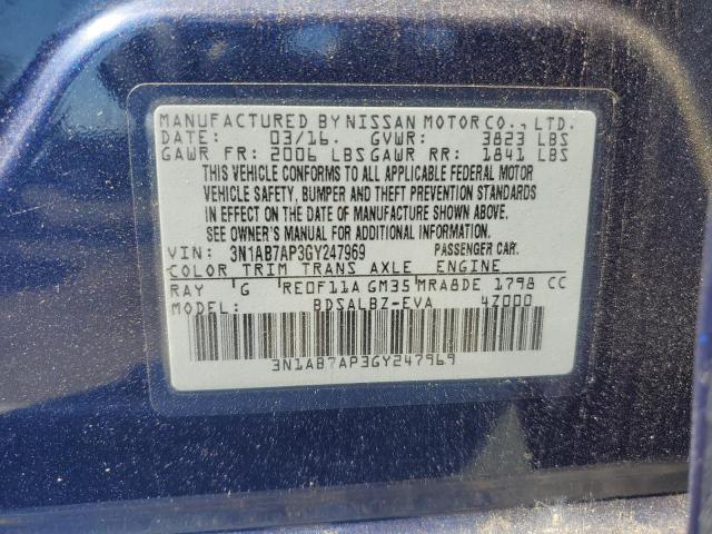 VIN 3N1AB7AP3GY247969 2016 NISSAN SENTRA no.12