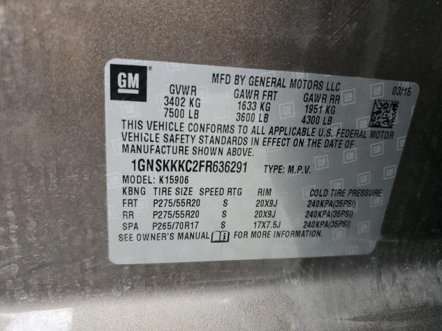 2015 CHEVROLET SUBURBAN K - 1GNSKKKC2FR636291