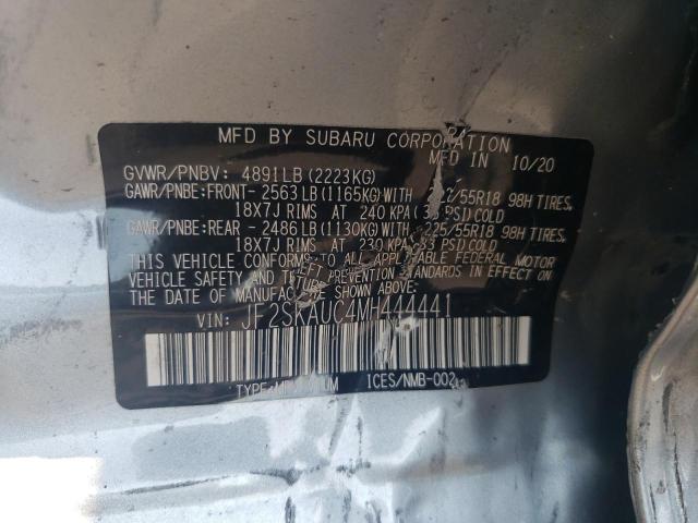 2021 SUBARU FORESTER L - JF2SKAUC4MH444441